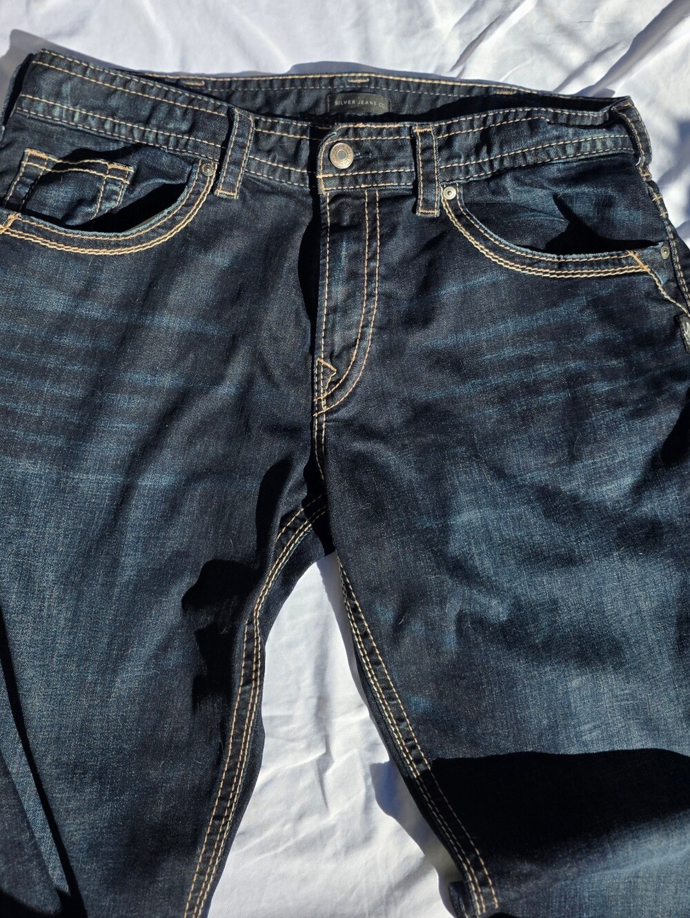 Men's Silver Jeans Dark Blue Size36"Waist 30" Inseam